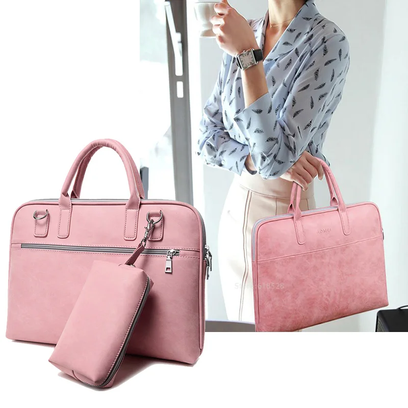 

2019 New Pu Waterproof Scratch-resistant Laptop Briefcase 13"14"15" inch Notebook Shoulder Carry Case bag for MacBook Air