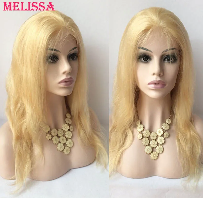 Blonde Peruvian virgin hair lace Front wig Body Wave Pure ...