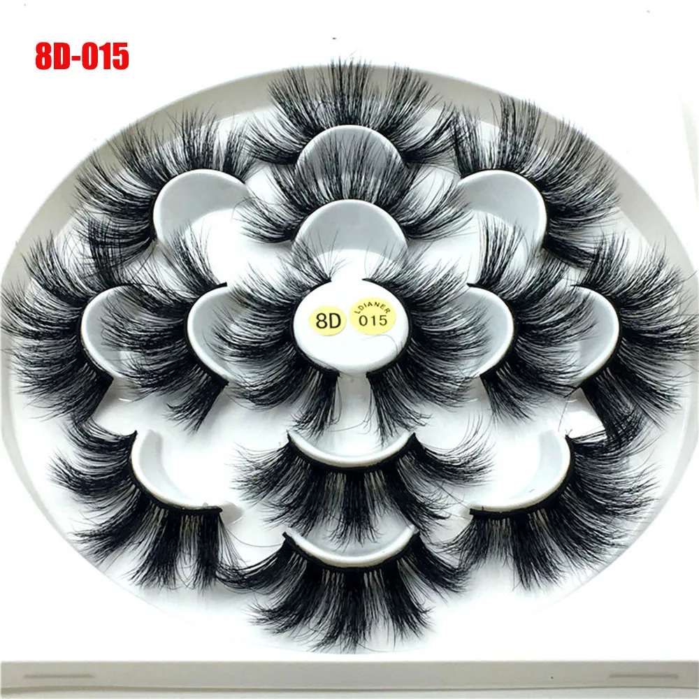 

7 Pairs 25mmEye Lashes 8D Mink Hair False Eyelashes Dramatic Long Fluffy Fake Eyelashes Extension Wispies Eye Makeup Tools