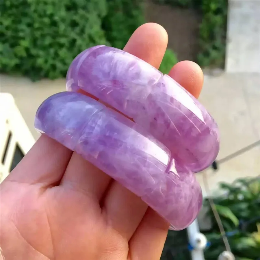 

Free Shipping Genuine Natural Purple Lavender Quartz Rectangle Crystal Beads Jewelry Charm Bracelet Femme