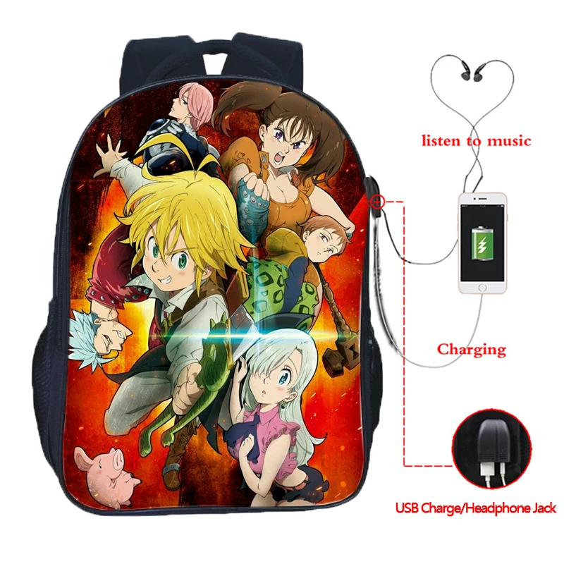 Mochila escolar The Seven Deadly Sins Nanatsu No Taizai para niños, niñas y  estudiantes - AliExpress Maletas y bolsas