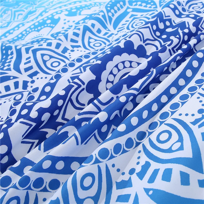 3 шт./компл. синий в богемном стиле Мандала печатных постельное белье 3D наборы постельных принадлежностей близнец полный queen King Размеры простыня