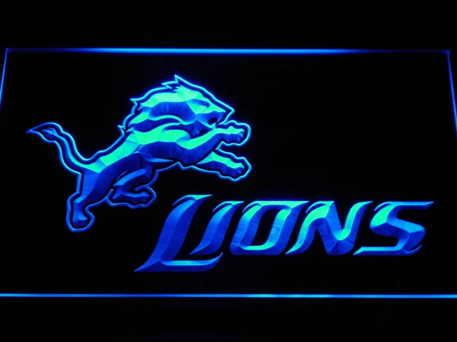 b444 2009 detroit lions logo led neon sign with onoff switch 20 colors