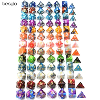 

Polyhedral DnD Mixed Color Dice 7pcs/Set for RPG Dungeons and Dragons Board Games D4,D6,D8,D10,D%,D12,D20