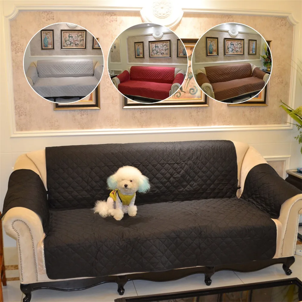 

Sofa Couch Cover Chair Throw Pet Dog Kids Mat Furniture Protector Reversible Washable Removable Armrest Slipcovers 3 Seat
