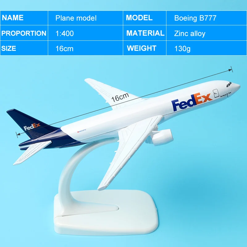 16 см FedEx Экспресс B777 Boeing 777 авиакомпании модель самолета сплава авиационные
