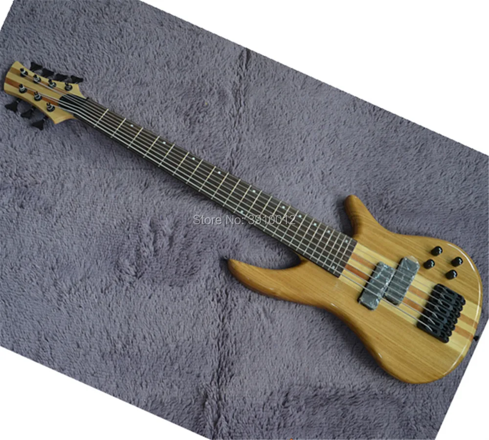 

7 Strings electric bass guitar,Natural Color,5ply Neck Through Body