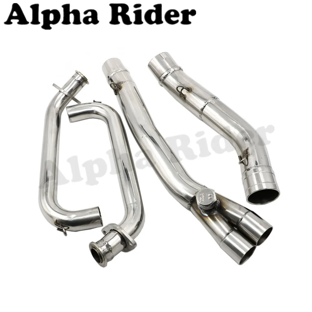 

Stainless Slip on Exhaust Header Down Pipe & Exhaust Mid Pipe for Kawasaki Ninja 250R EX250-J EX250 2008-2012 2011 2010 2009