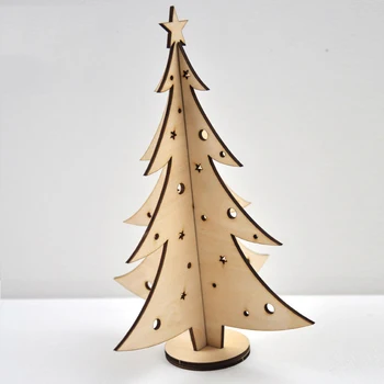 

Original QITAI wood decorative Christmas Trees home decoration accessories WF277