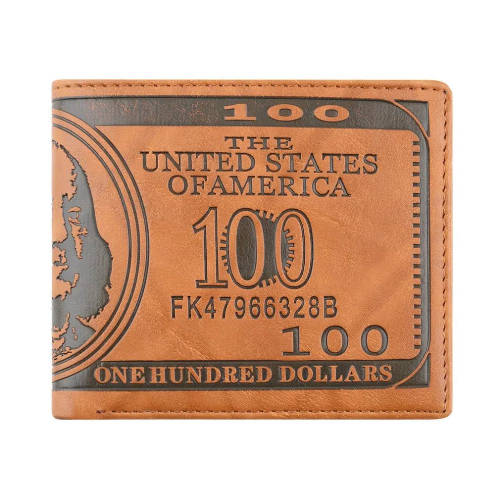 Us Dollar Bill Wallet Brown Pu Leather Wallet Bifold us dollar bill wallet brown pu leather wallet bifold
