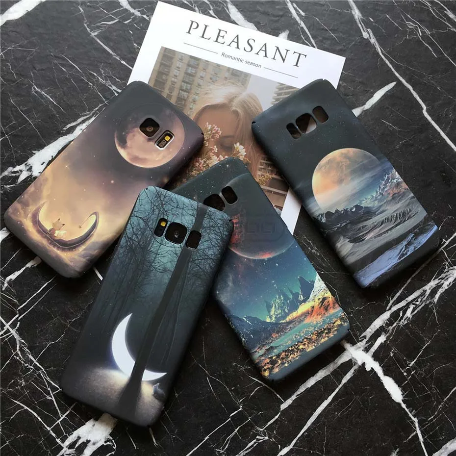 YAMIZOO Luminous Case For Samsung Galaxy s7 s8 s9 Plus PC Case Moon On s8 Back Cover For Samsung s7 Edge Note 8 Phone Cases Hard (5)