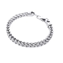 OTOKY/горячая Распродажа, 1 шт., мужской и женский браслет из нержавеющей стали, плоская ручная цепочка, браслет с титановым браслетом для подарка May21