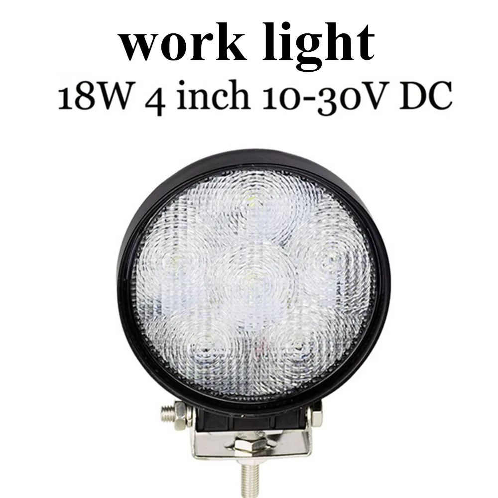 

best sellling 10-30V LED Working light 4 inch led  working light for tractor  2pcs 18W LED Work light lamp round flood beam