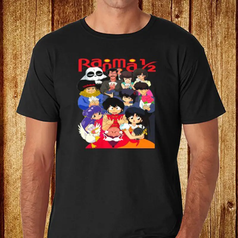 

Ranma 1/2 90's Anime Manga Men's Black T-Shirt Size S-3XL Free Shipping