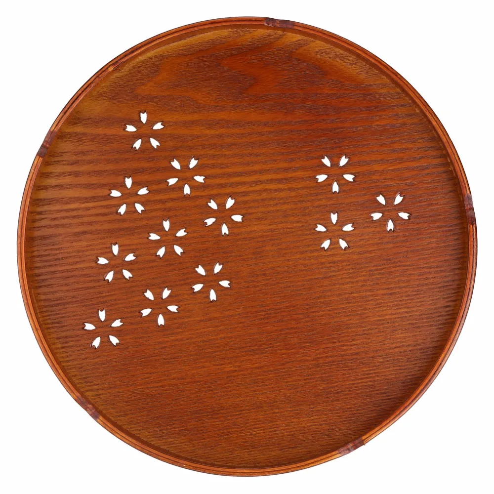 

Cherry Blossoms Wood Tea Trays Kung Fu Tea Accessories Tea Tray Table Plate Food Dessert Chinese Tea Serving Tray Set