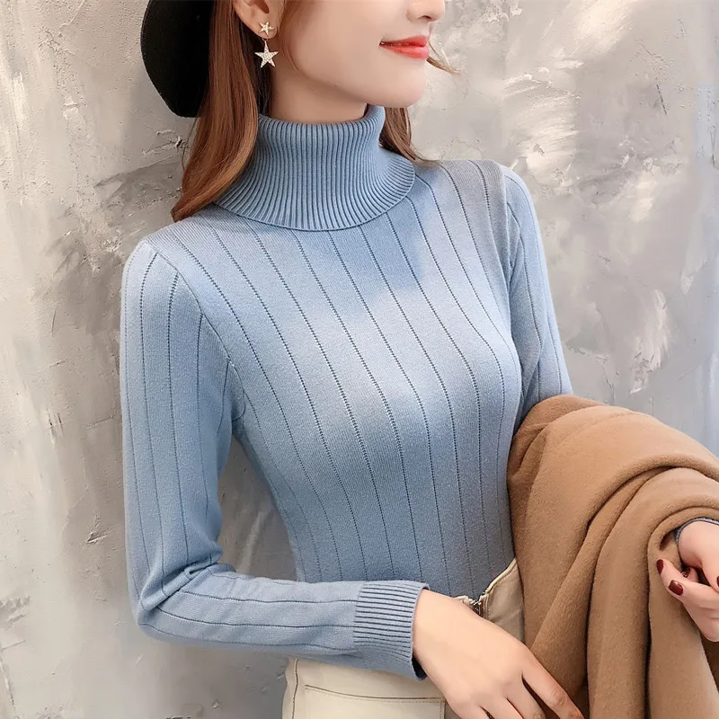 Autumn and winter new long sleeved tight fitting pullover sweater