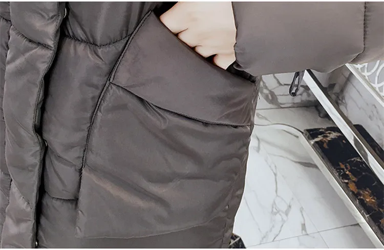 Women Winter Parkas White Coat Jackets Long Padded Jackets Hooded Big Fur Collar Parka 2018 Adjustable Waist Long Winter Coat Women AS051 (41)