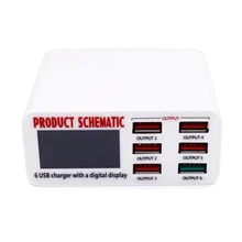 Quick Charge 3.0 6-Port 8A USB Desktop Charger Adapter Hub Multi Port USB(EU Plug)                                            #5