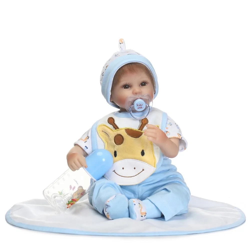 NPK16Inch Full Body Soft Silicone Vinyl Baby Doll Lifelike Newborn Baby Doll Toys Reborn Baby Doll Playmate Gift Alive Toys Doll