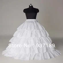 Горячей Продажи Дешевые Белый Бальное платье 4-хооп 5-Layer Свадьба Петтикот Слип Нижняя Кринолин Для Свадебных Платьев