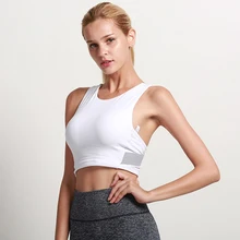 Женский бесшовный плотный спортивный бюстгалтер со съемными чашками, высокая поддержка, розовая одежда для йоги, бюстгальтер, сексуальный вырез на спине, спортивная одежда