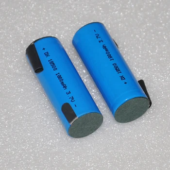 

2-4pcs UNITEK 3.7V 18500 battery 1800mah rechargeable li-ion lithium ion cell with welding tabs pins for LED torch flashlight
