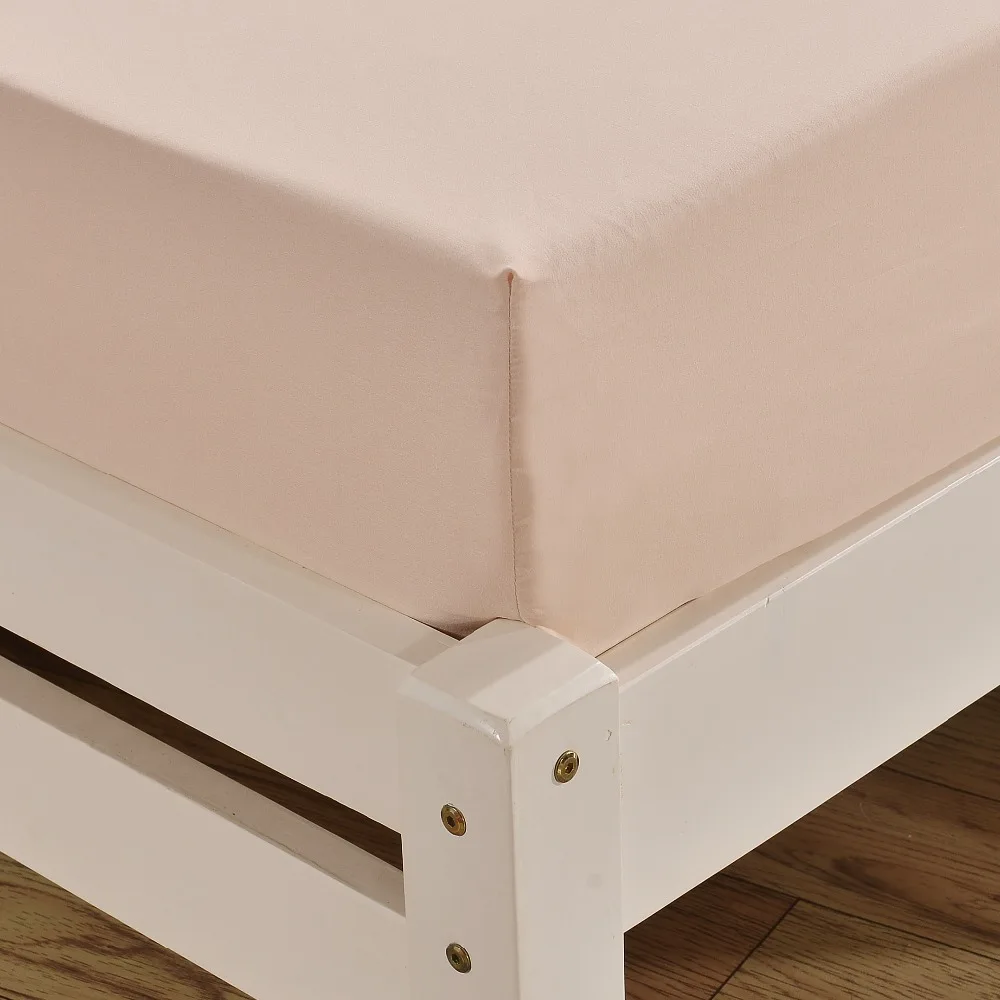 1pcs 100Polyester Solid Fitted Sheet on Elastic Band Mattress Cover