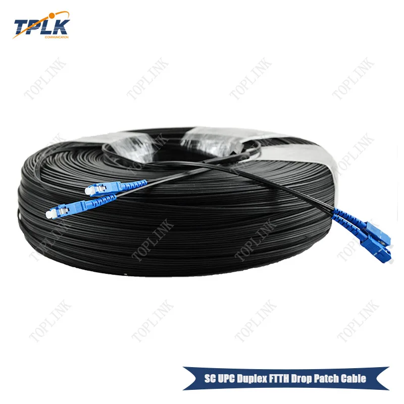 

Hot sale 500M 2Core SC UPC Duplex FTTH Drop Patch Cable,outdoor fiber optic drop cable 2 core cable