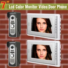 2-Camera 2-Monitor 7 inch monitor video door phone intercom doorbell Night Vision camera wired video doorphone interphone system