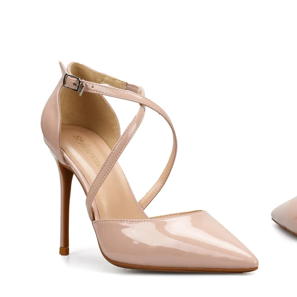 Ol Croix Stylesowner Black Grande 44 Verni black nude Taille 46 Femme Heels Cuir 2018 En 45 Talons Boucle Femmes À Heels Automne Hauts Rétro Sexy Heels 8cm 10cm Printemps 6cm v6vn7Xq1r