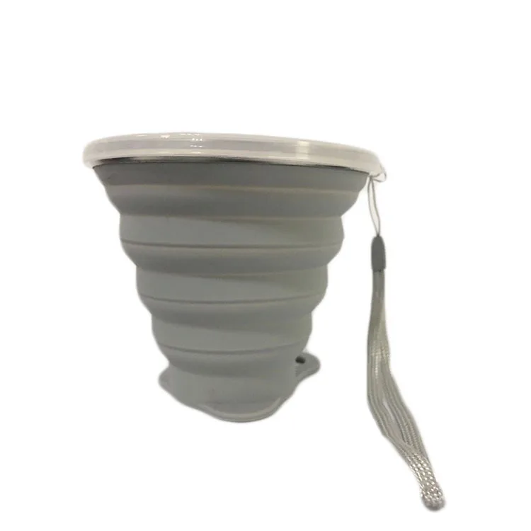 270 мл дорожная чашка из нержавеющей стали, силиконовые выдвижные складные чашки, телескопические складные кофейные чашки для спорта на открытом воздухе, чашка для воды - Цвет: grey
