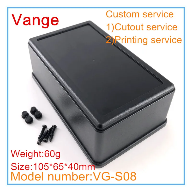 

1pcs/lot mould shell junction box 105*65*40mm ABS plastic enclosure case diy footpad included for electronic PCB equipment