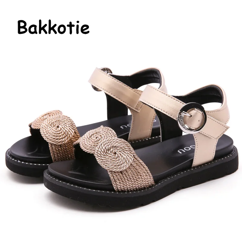 

Bakkotie 2019 Summer Baby Girls Rhinestone Buckle Sandals Kids New Soft Casual Dress Shoes Princess Fashion Brand Sandals