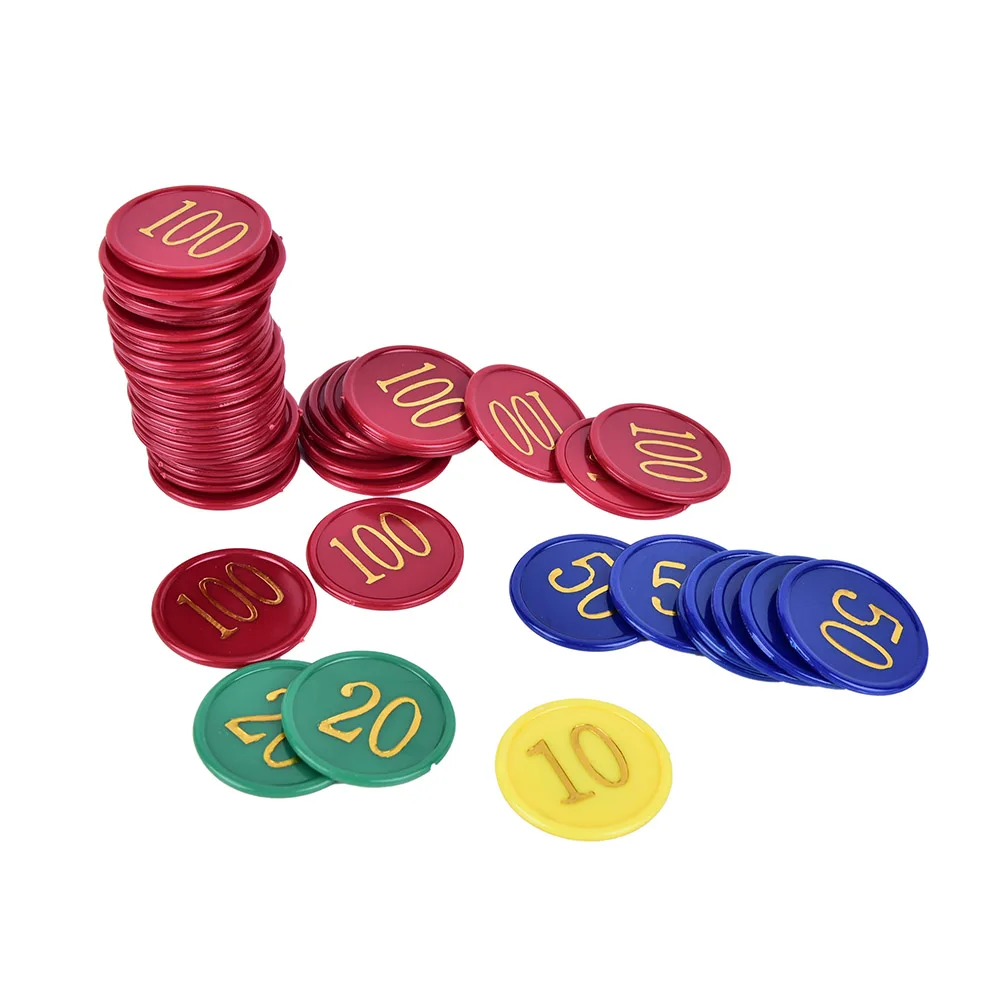 Новый 160 шт. высокое качество печати для игр маркеры Пластик монеты Пластик фишки для покера с 4 золотой большие числа