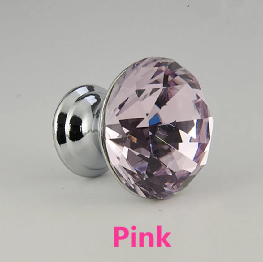 الأوروبي الماس الكريستال الاكسسوارات درج خزانة باب خزانة مقبض المقابض واحد حامل واضح اللون الكريستال الطفل مقبض 30 ملليمتر
