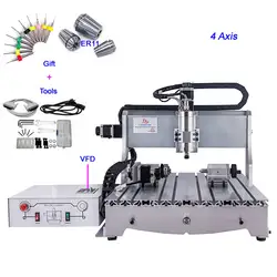 800 Вт шариковый винт мини CNC маршрутизатор гравер 6040 4 оси CNC фрезерный станок с ER11 цанговый патрон сверла
