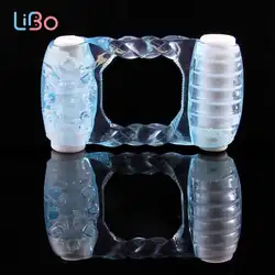 Ли Бо пенис кольцо вибратор задержки Водонепроницаемый Двухместный вибрационные петух кольца Секс-игрушки для Для мужчин