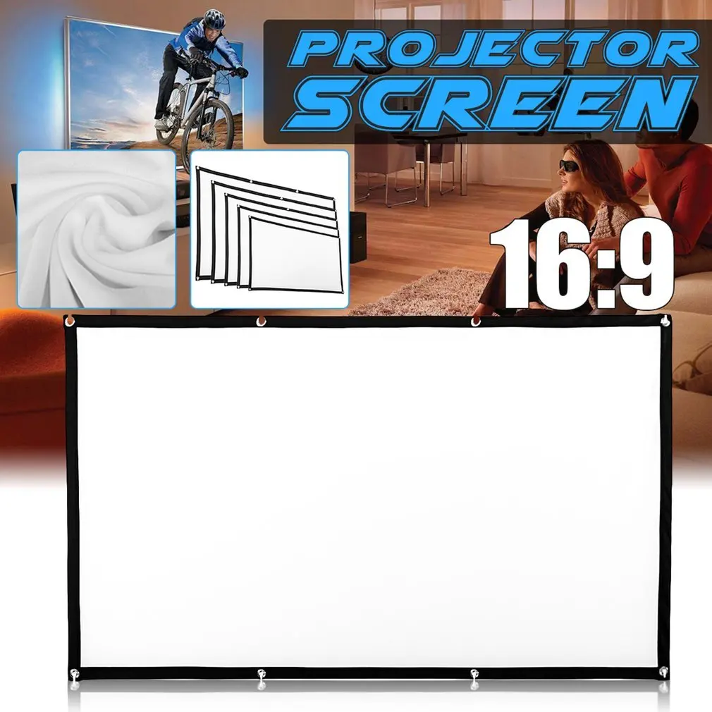 Портативный складной проектор экран 16:9 Проекция HD домашний киноэкран для вечерние встречи открытый дисплей 120 дюймов