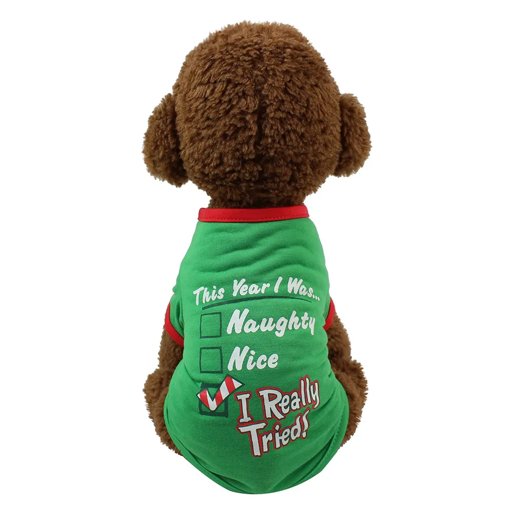 Новогодняя Коллекция года, Рождественская Одежда для собак, футболка из полиэстера, костюм для щенка, подарок на год,, украшение для дома, Dla Psa
