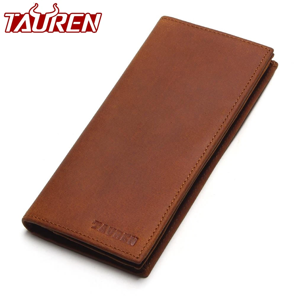 TAUREN First Layer Cow Genuine Leather Wallet Men Bifold Zipper Crazy Horse Leather Clutches Retro Long Brand Hand Bag TAUREN First Layer Cow Genuine Leather Wallet Men Bifold Zipper Crazy Horse Leather Clutches Retro Long Brand Hand Bag
