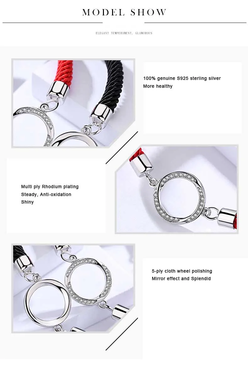 7 cord bracelet silver for women