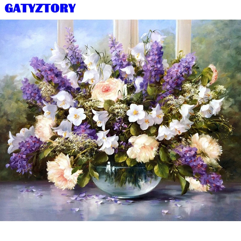 

Frameless Acrylic Picture Lavender DIY Painting By Numbers Kits Drawing Paint On Canvas Wall Art For Home Decor Artwork 40x50cm
