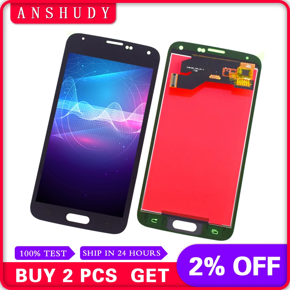 

For Samsung Galaxy S5 G900 LCD G900A G900P G900T G900V G900F LCD Display Panel Module + Touch Screen Digitizer Sensor Assembly