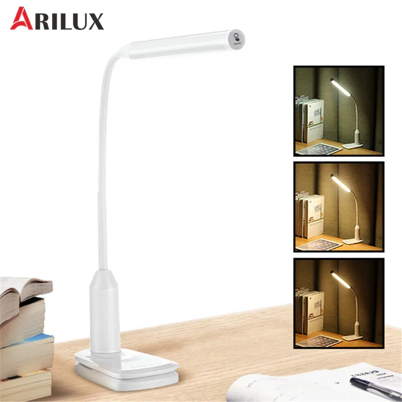 

ARILUX AL-TL02 Flexible Clamp 6W LED USB Touch Dimmable Reading Table Light Clip On Adjustable Multi-Angles Desk Lamps
