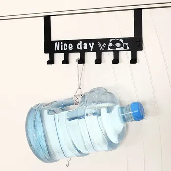 

Home decoration 6 hook bathroom door rack kitchen hanging manager door hanger hook black white door frame towel rack