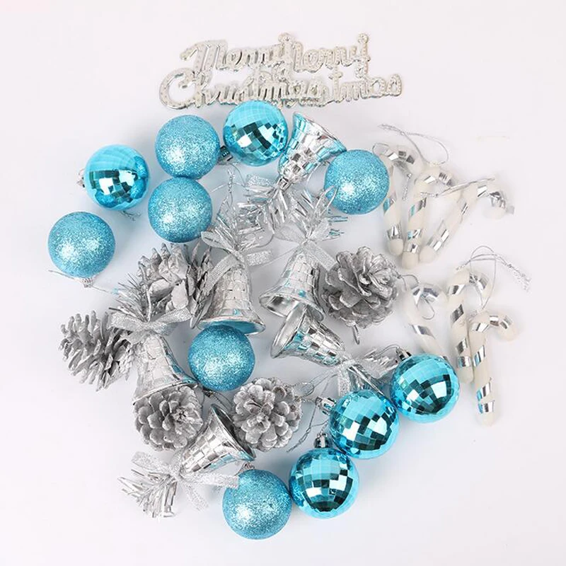 32 Pcs\lot 6 Kinds Christmas Tree Drop Ornaments Santa Balls Christmas