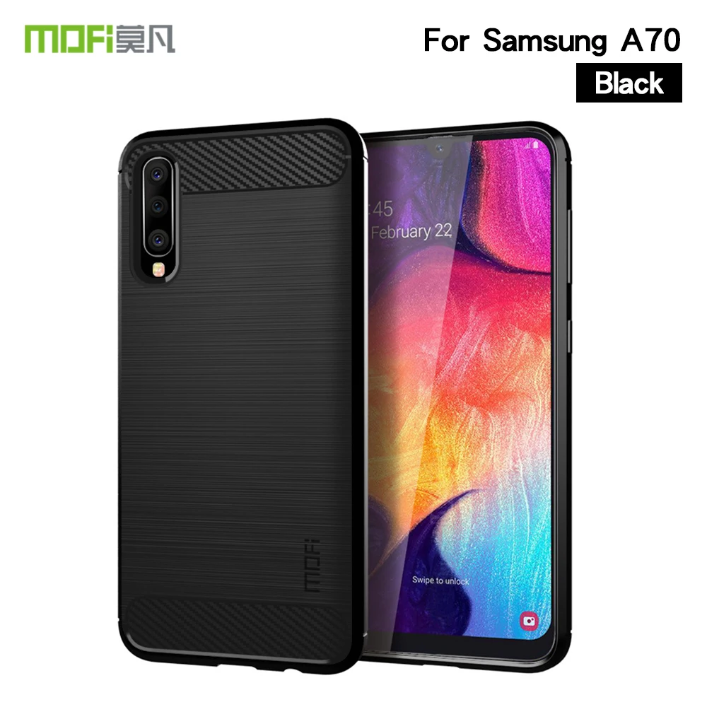 MOFi Модный чехол для телефона Samsung Galaxy A70 мягкий из углеродного волокна