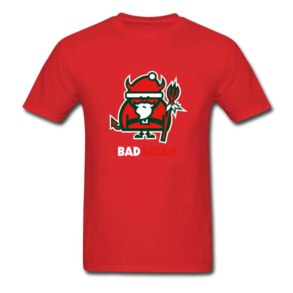 BAD SATAN T-Shirt Short Sleeve Geek Hot Sale Men's Summer Tops & Tees Geek T Shirt Crewneck Cotton Fabric Wholesale BAD SATAN red
