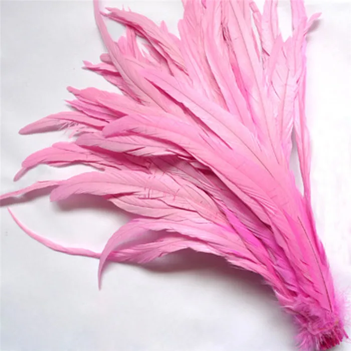 5 pink rooster tail feather