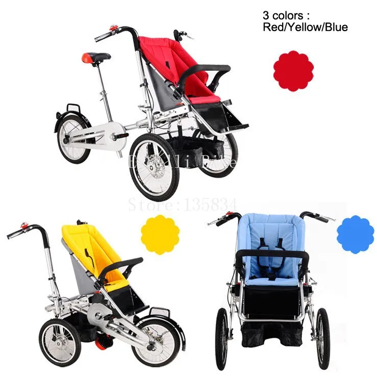 Sale Whole set sell Folding Bike Pushchair+ 1 Shopping Basket 16" inch Baby Stroller 3 Wheels Mother Bike Convertible Stroller 3 in 1 9